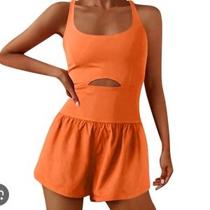 Women's Orange Romper